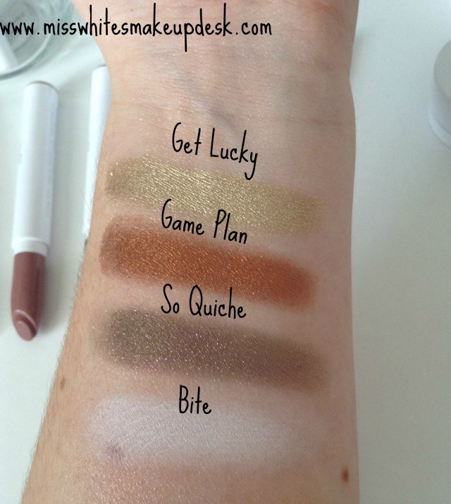 colourpop swatches get lucky game plan so quiche bite