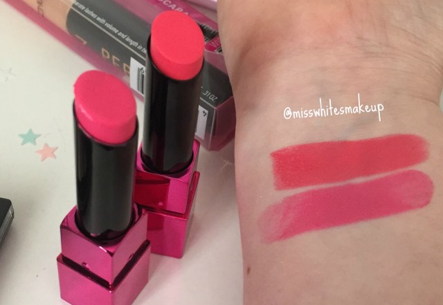 Za Cosmetics lipsticks swatches pink