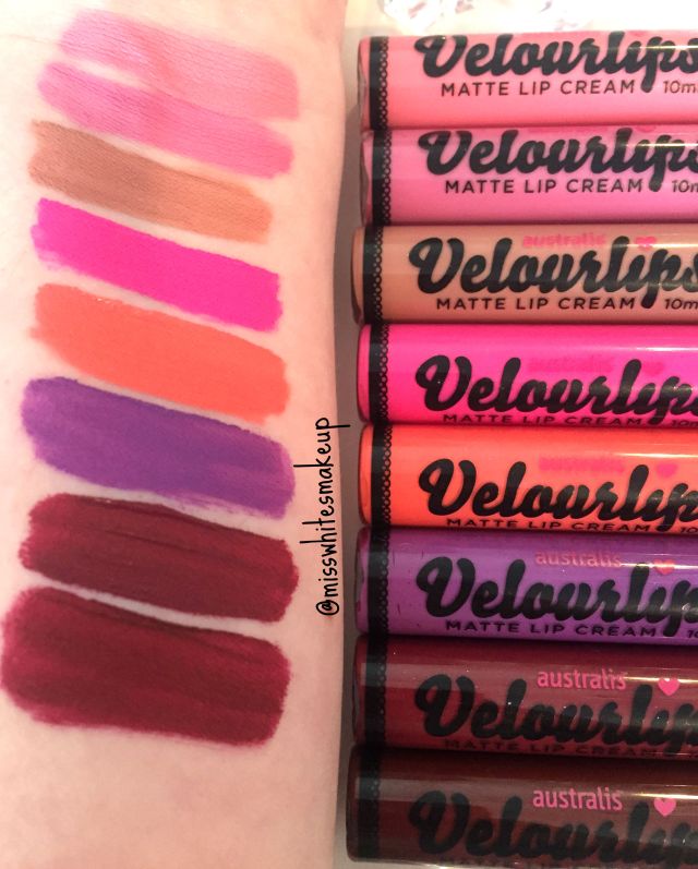 Australis Cosmetics Velourlips swatches 