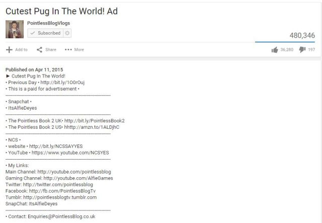 Youtube sponsored video money zoella pointless blog alfie shaaanxo