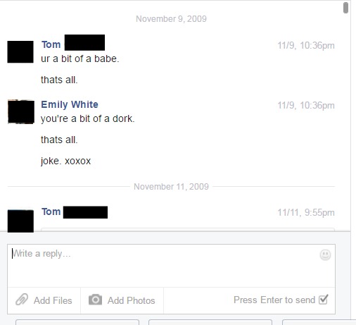 Earliest Facebook Chat